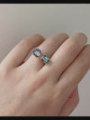 Aurora Borealis: Emerald Cut Unheated Tanzanite 18K Yellow Gold Toi Et Moi Ring